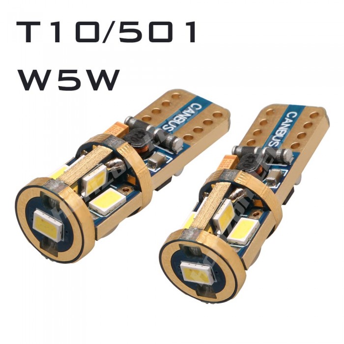 T10/501/W5W 5 LED BULBS - PAIR
